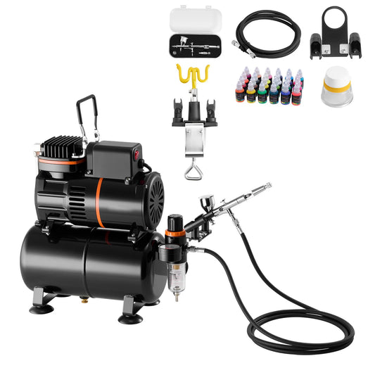 Succebuy Dual Action Airbrush Kit With Compressor And Tank