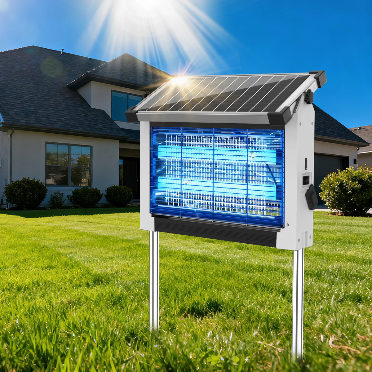 Waterproof 4500V Outdoor Solar Electric Bug Zapper For Garden