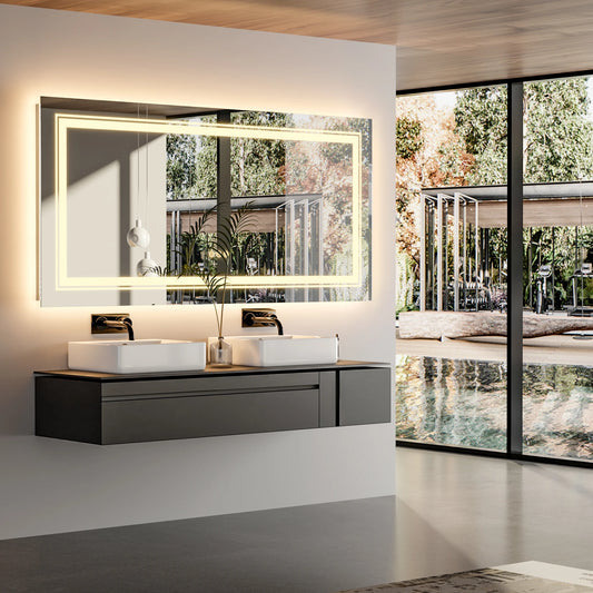 Wisfor 40X24 Inch Rectangle Led Illuminated Wall Mirror