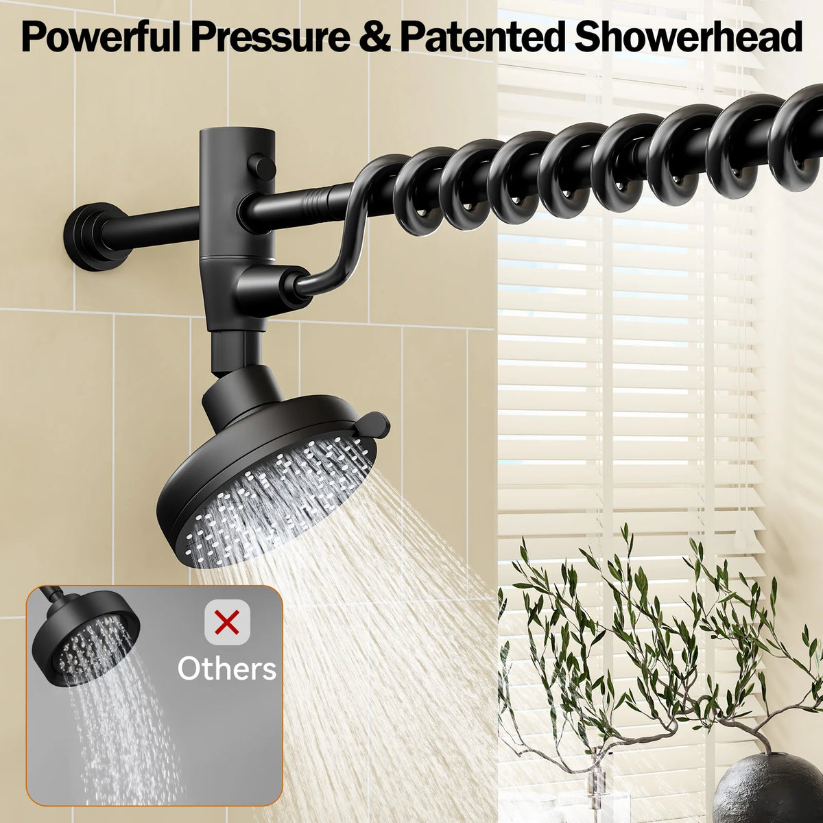 Dual Stainless Steel Shower Head With Adjustable Wall Slider