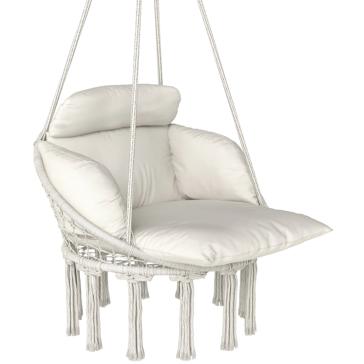 Outsunny Macrame Hammock Chair With Cushion For Outdoor Patio