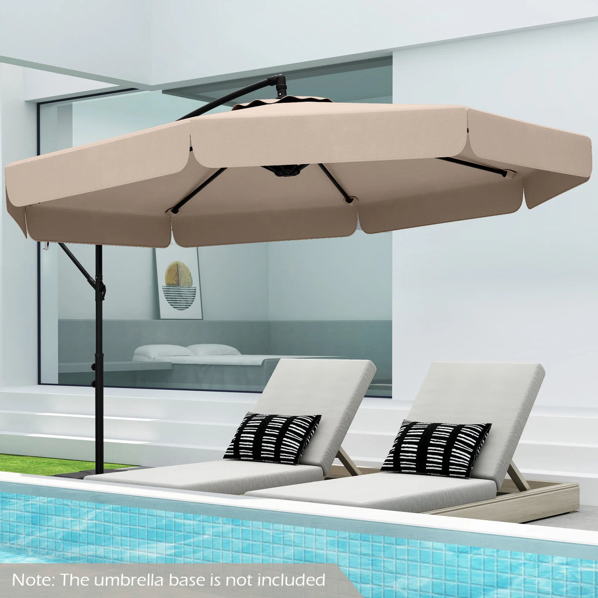LIFEZEAL 10ft Offset Hanging Patio Cantilever Umbrella With Cover