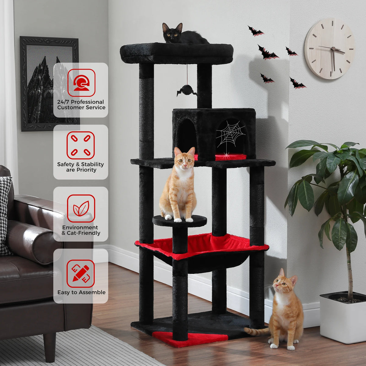 PAWZ Road Gothic Cat Tower with Hammock Sisal Scratching Condo