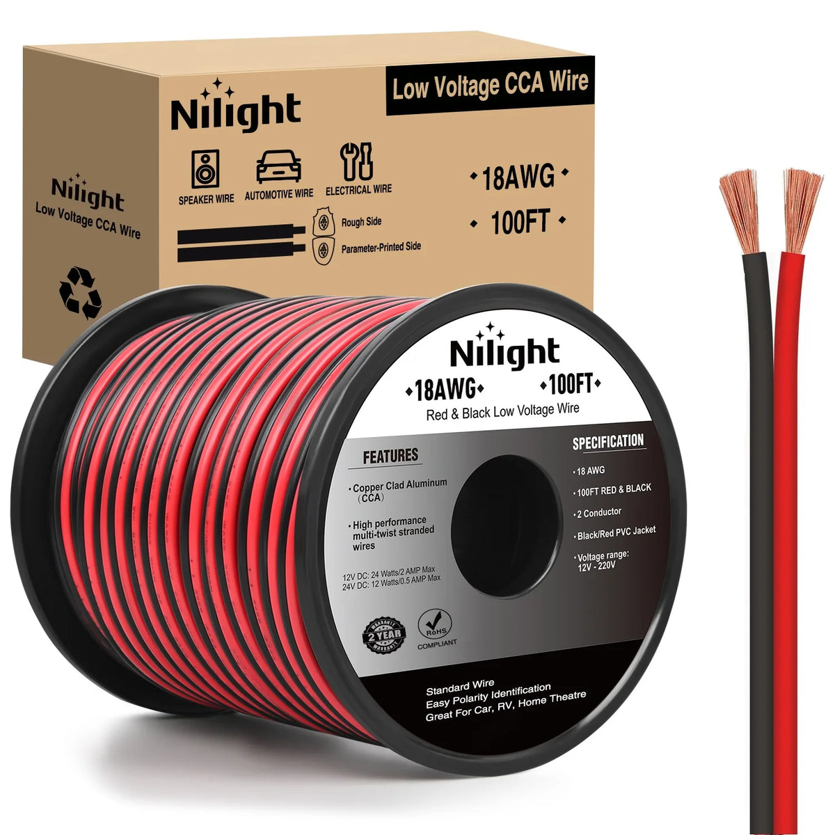 Flexible Copper Clad Aluminum Electrical Cable For Car Audio Systems
