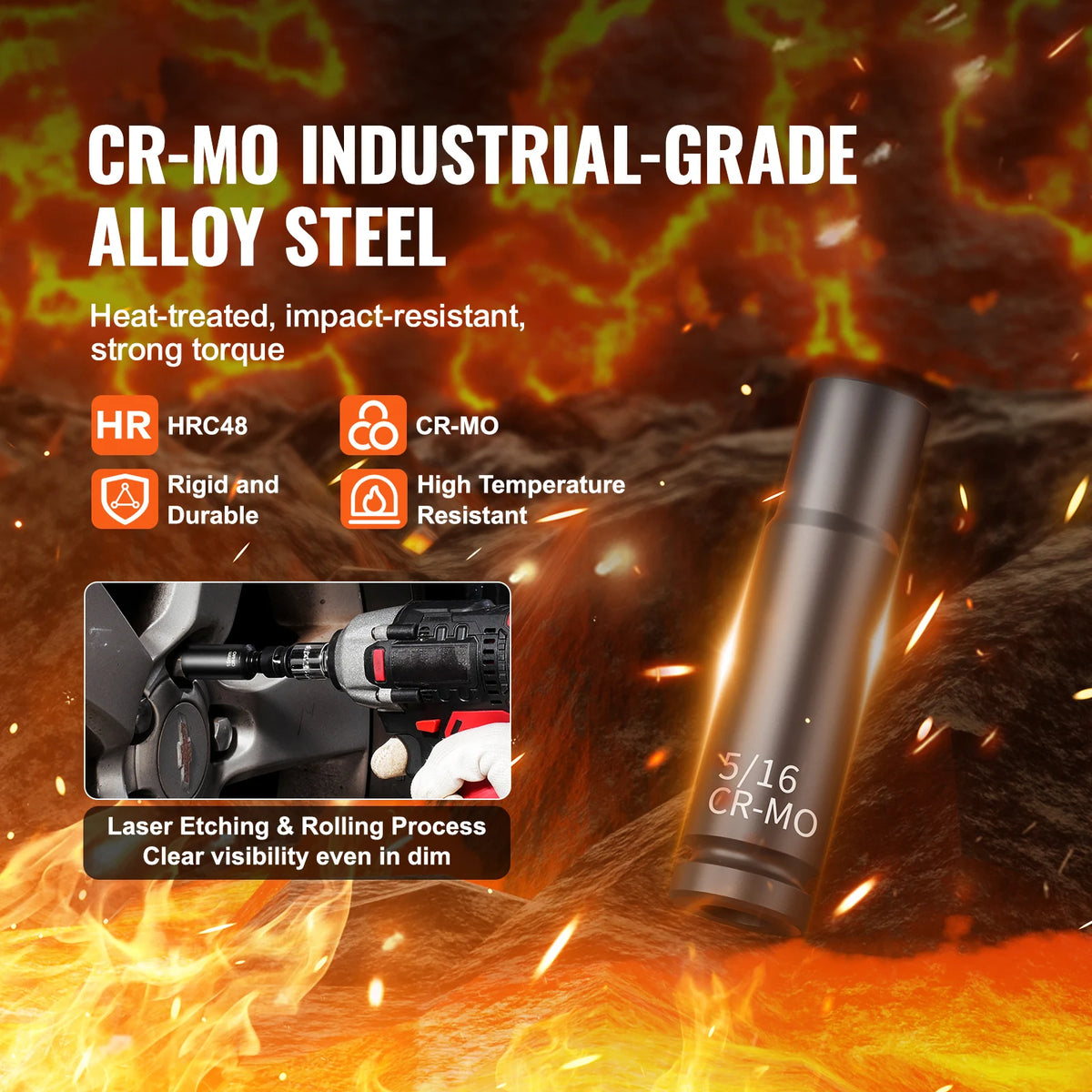 SucceBuy Crv Steel Impact Socket Set With Carry Case