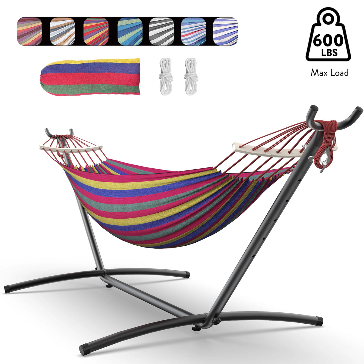 Gyroor Adjustable Hammock With Heavy Duty Folding Stand And Bag