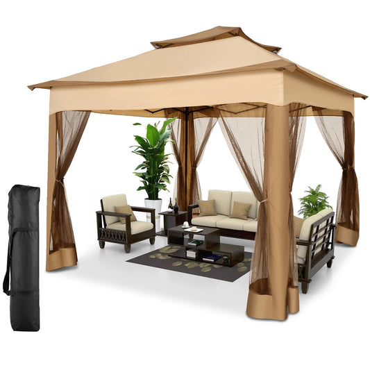 Tooluck Outdoor Pop Up Gazebo With Mosquito Netting And Ventilation