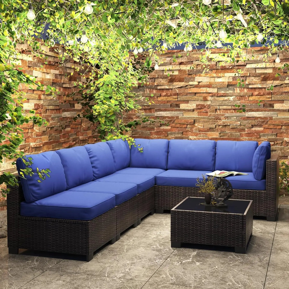HobbyLane 7 Piece Modular Outdoor PE Rattan Sofa Set