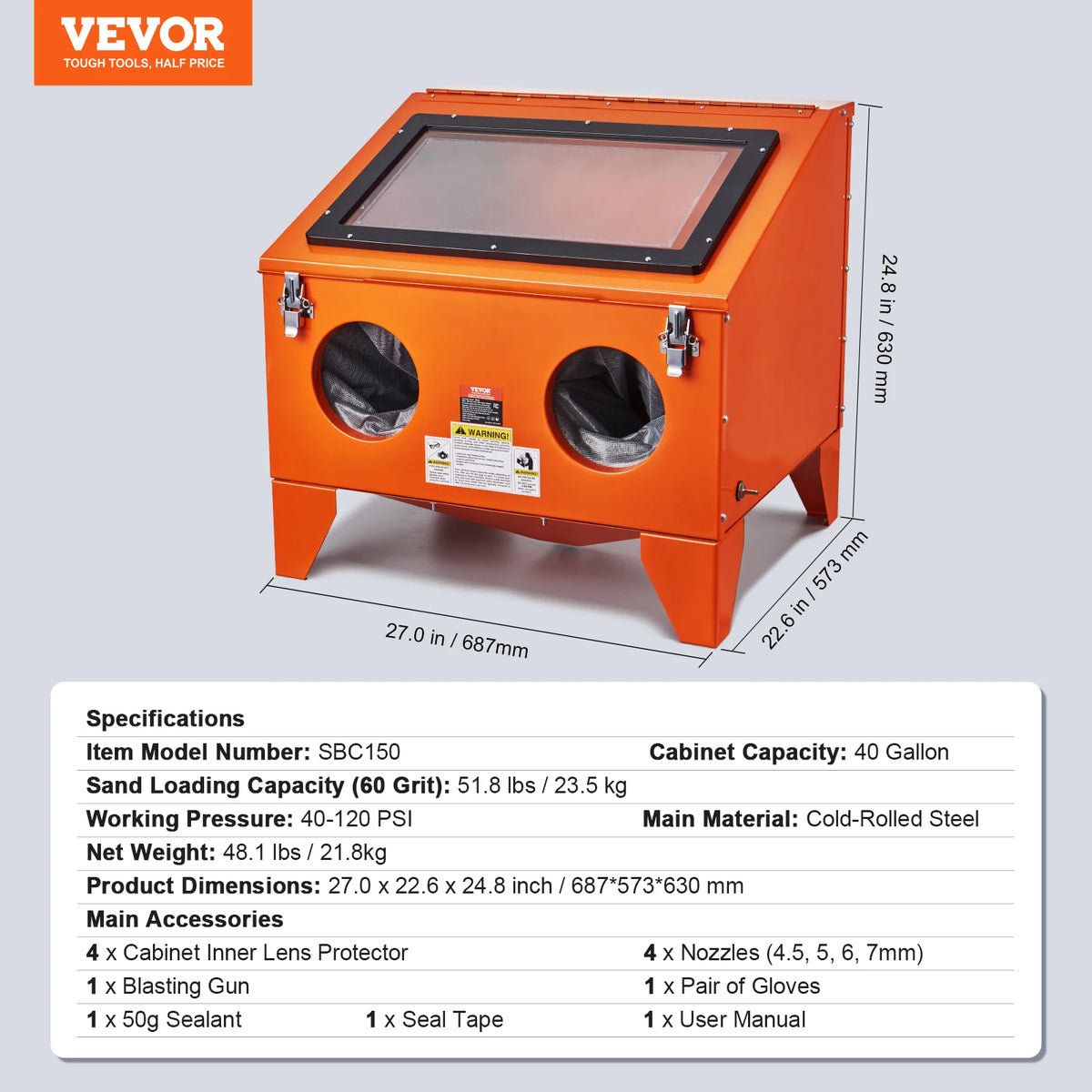 Succebuy Portable Sandblasting Cabinet With Blasting Gun For Rust Removal