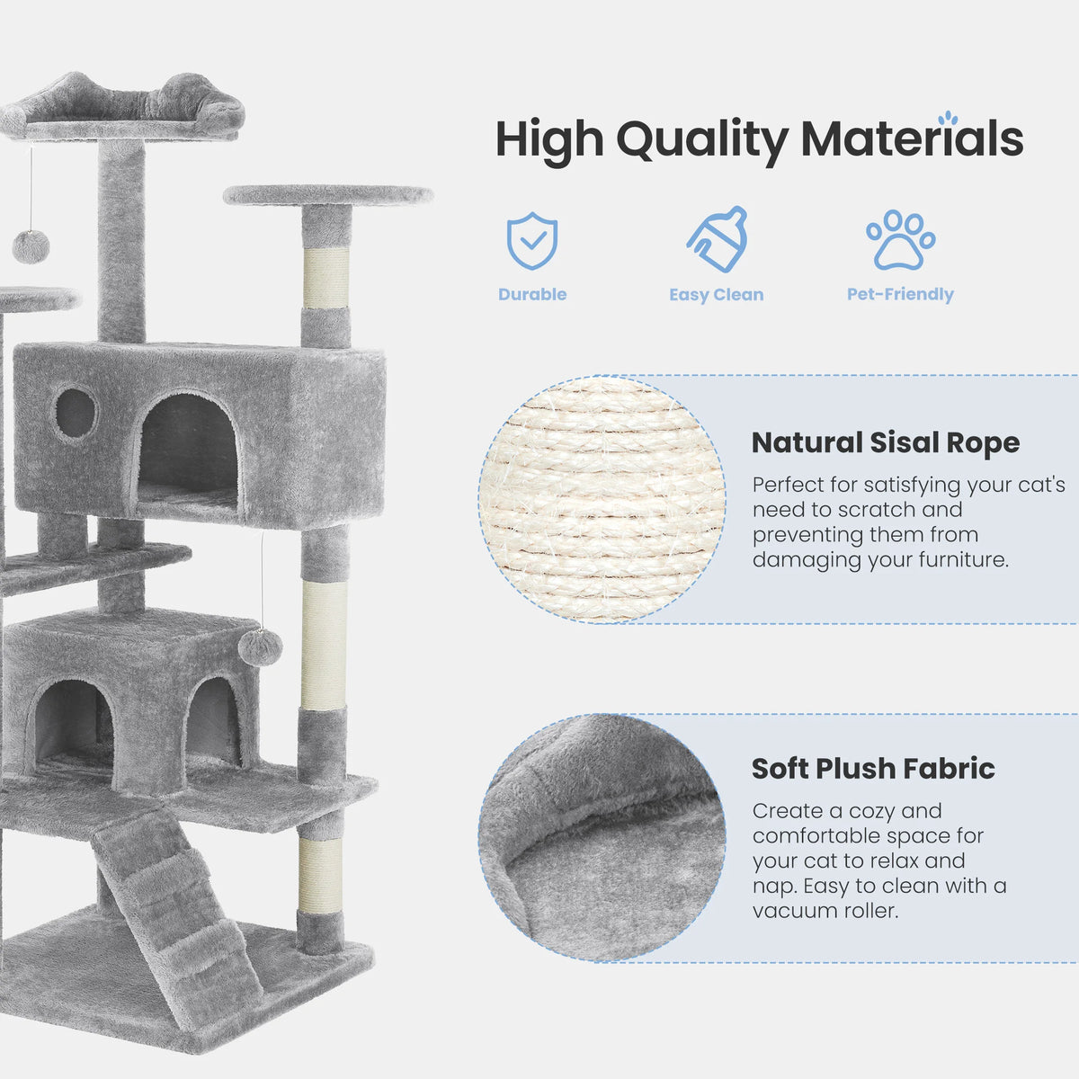 MCQ Indoor Cat Tree Tower Multi Level With Scratching Posts
