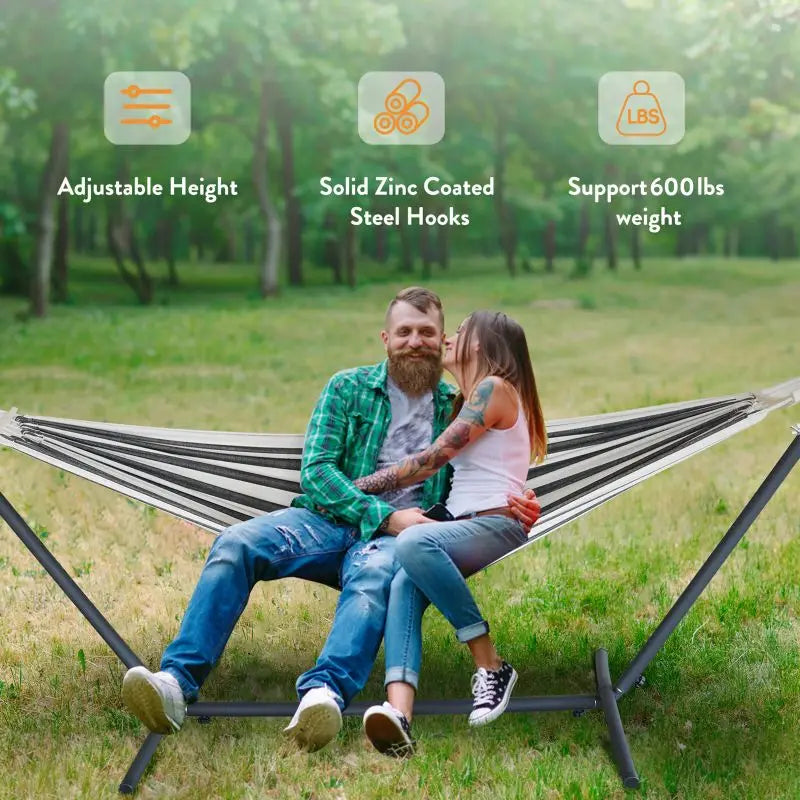 Gyroor Adjustable Hammock With Heavy Duty Folding Stand And Bag