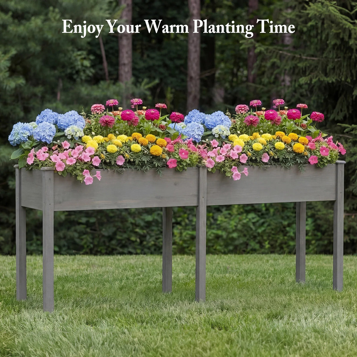 JHK Elevated Wooden Planter Box For Outdoor Gardening