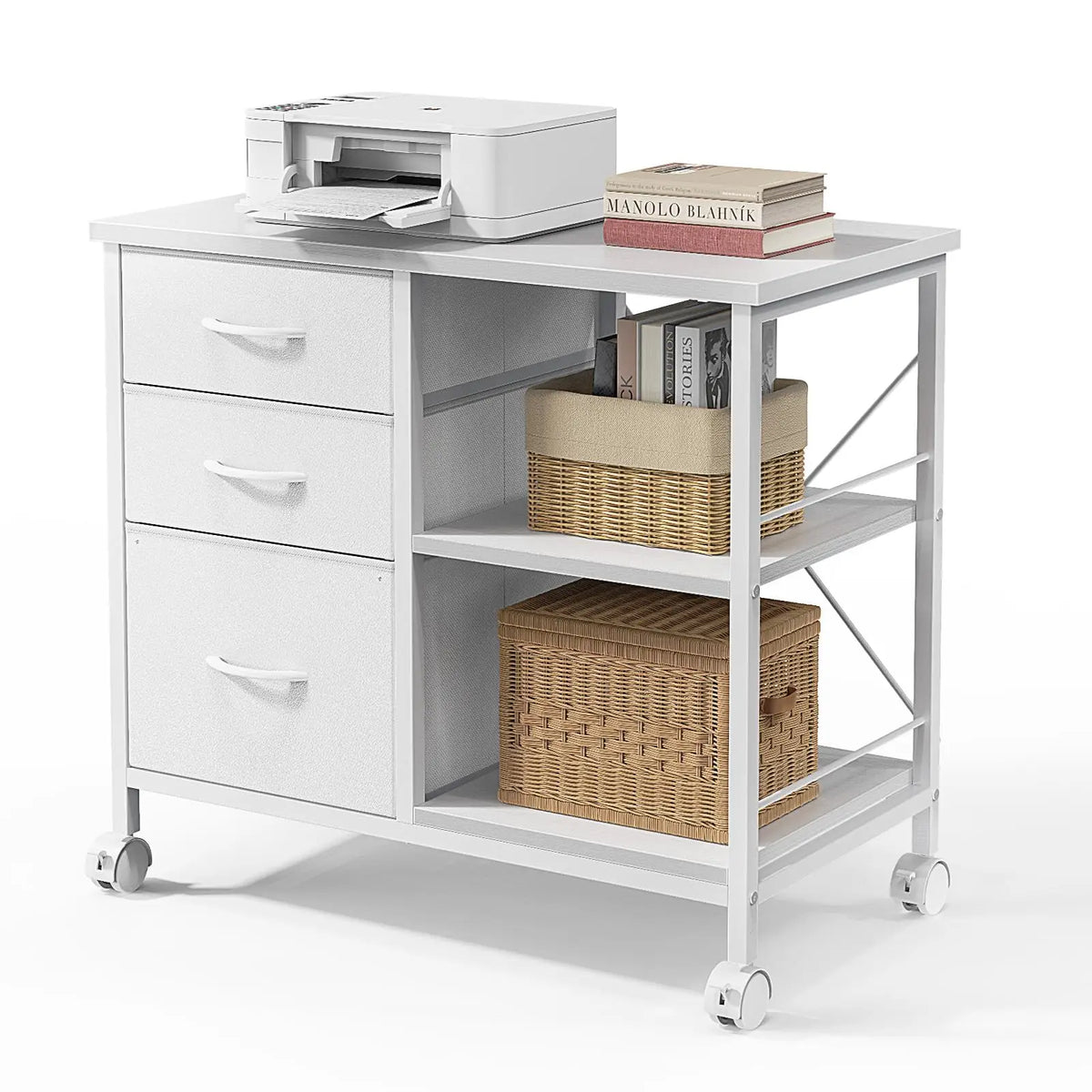 MCQ Movable Living Room Fabric Drawers Steel Frame Storage Cabinet