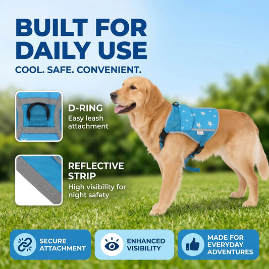 Pet Dog Cooling Vest Harness Jacket With Cooling Packs