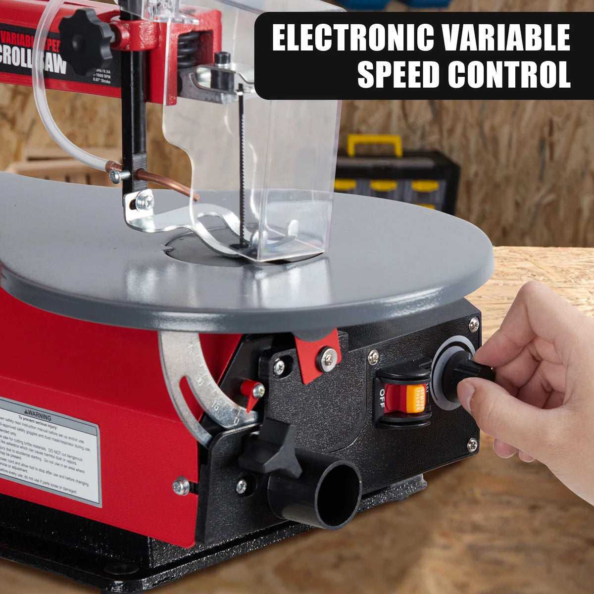 HiMISS Variable Speed Scroll Saw With Tilting Table Led Light