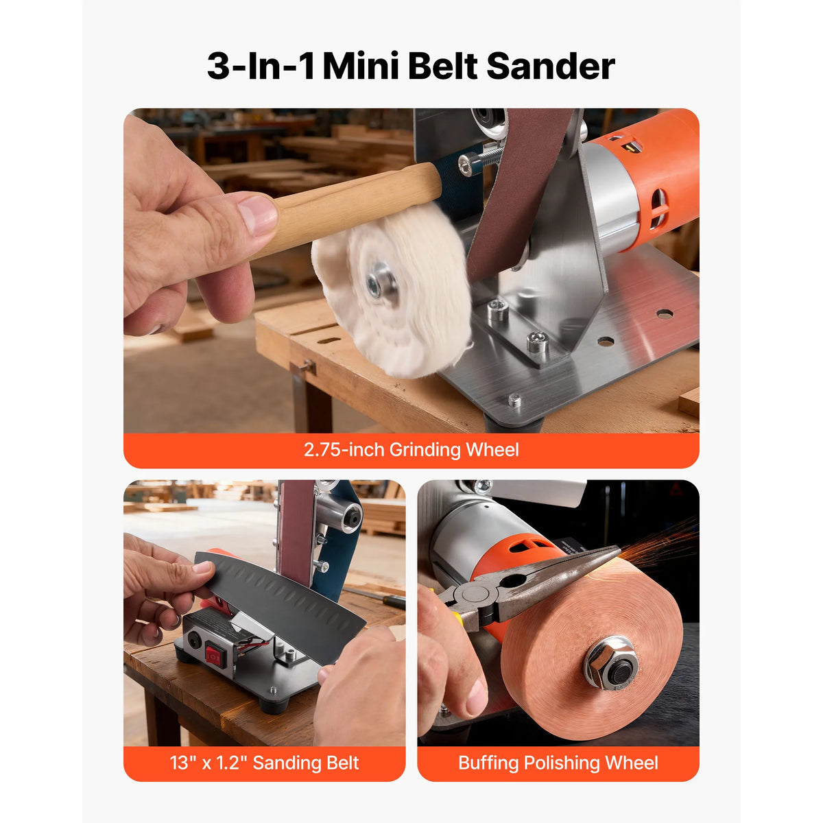 SucceBuy Adjustable Mini Belt Sander Rotary Grinder