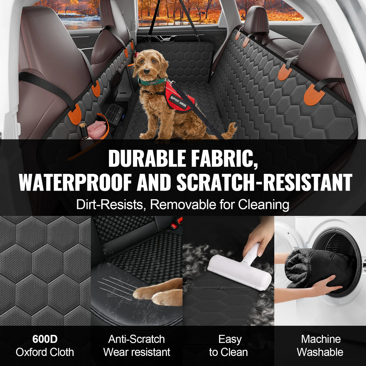 SucceBuy Dog Car Backseat Extender Pad With Mesh Window