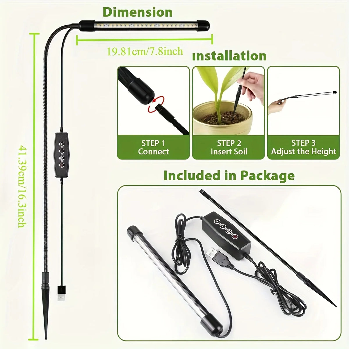 Dumiloo 48 LED Spectrum Grow Light With Timer