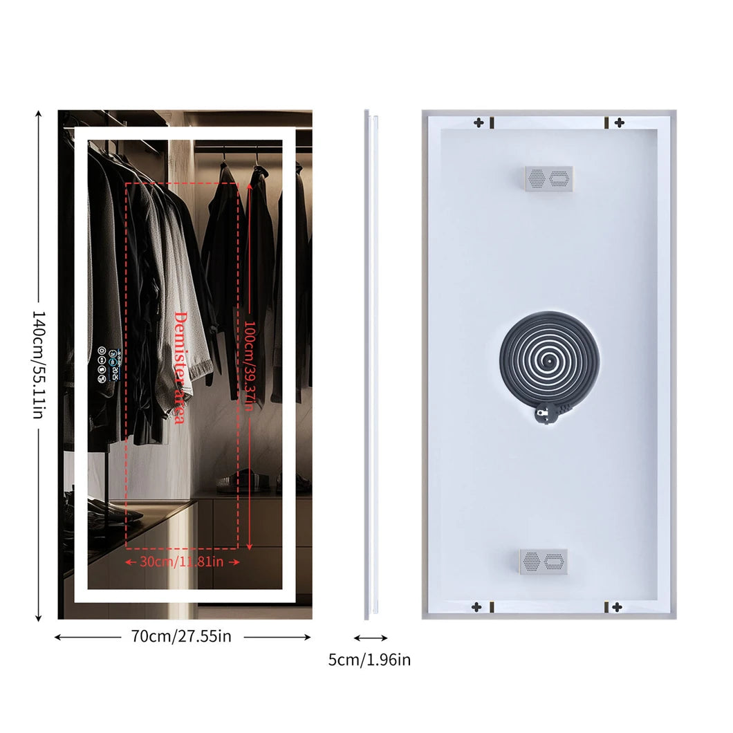 Borwart Smart Led Vanity Mirror With Bluetooth Anti Fog