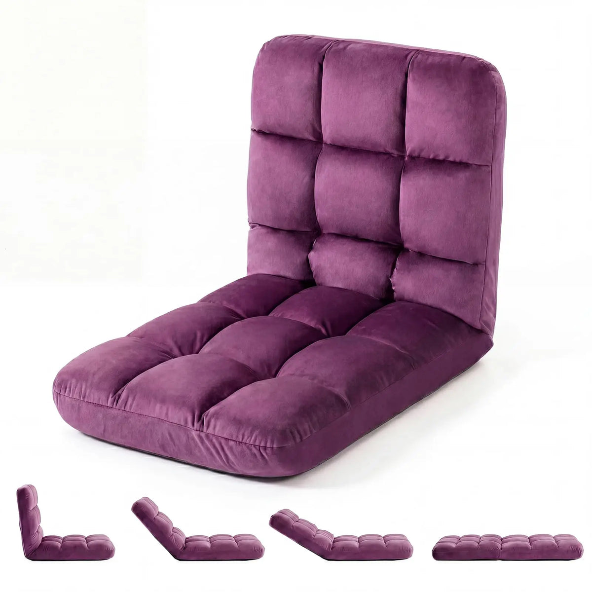 HiMISS Adjustable Floor Chair With Back Support And Foldable Design