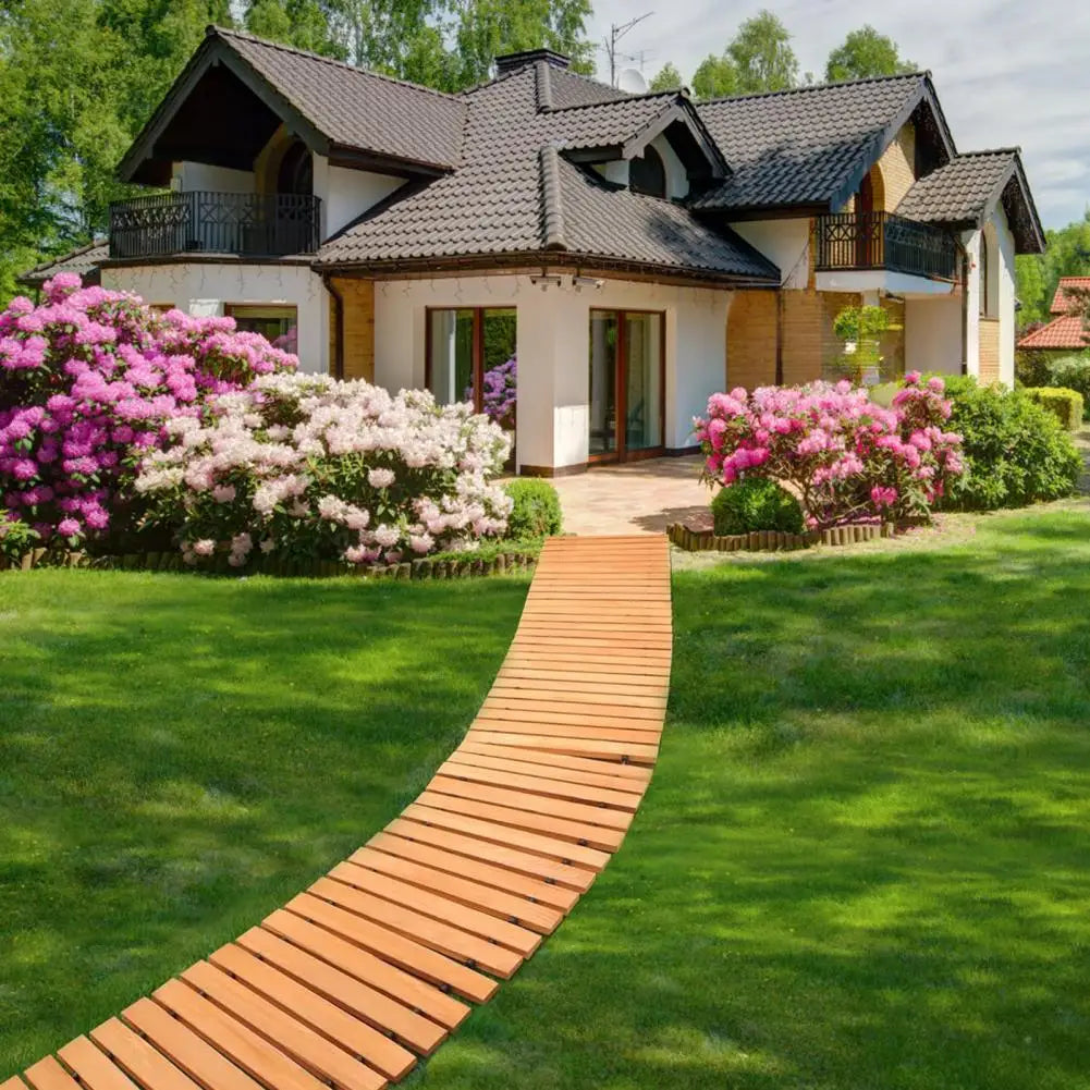 Wooden Garden Pathway Roll Outdoor Walkway Mat For Backyard Patios