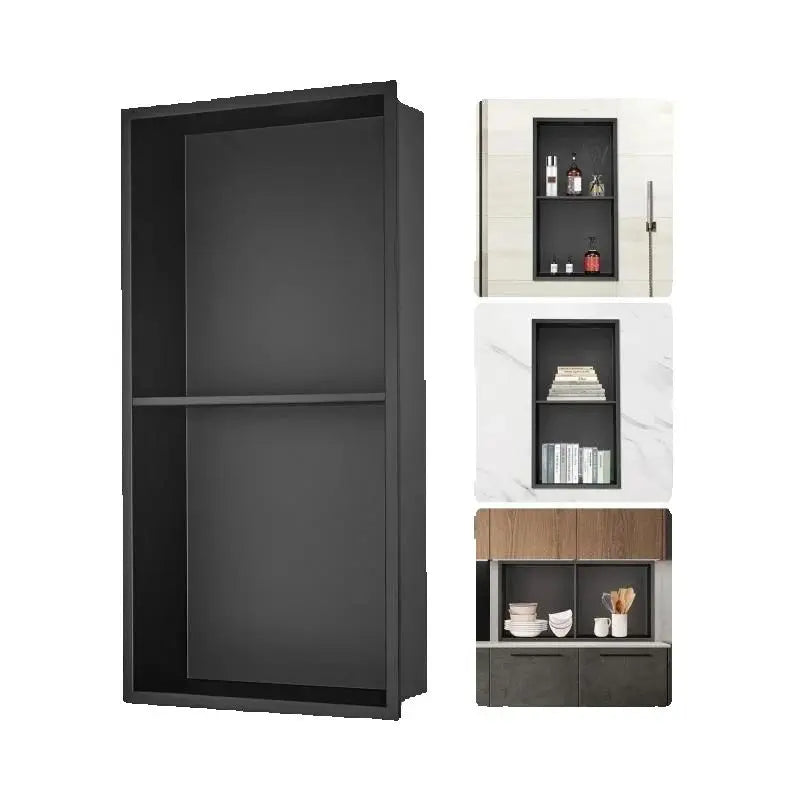 SucceBuy 304 Stainless Steel Shower Recessed Niche Double Shelf Storage