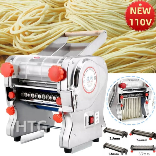 Commercial Stainless Steel Electric Pasta Noodle Machine Dual Knife 550W