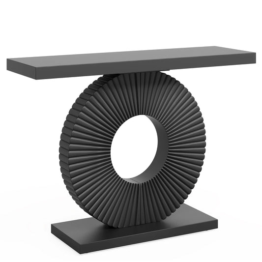 Tribesigns Modern Console Table With Geometric Wooden Base Frame