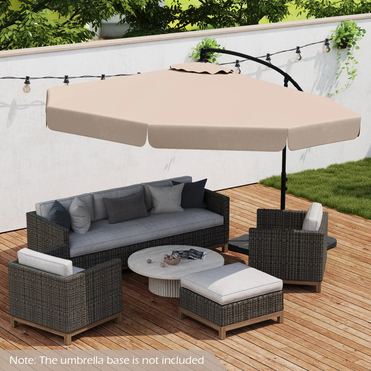 LIFEZEAL 10ft Offset Hanging Patio Cantilever Umbrella With Cover