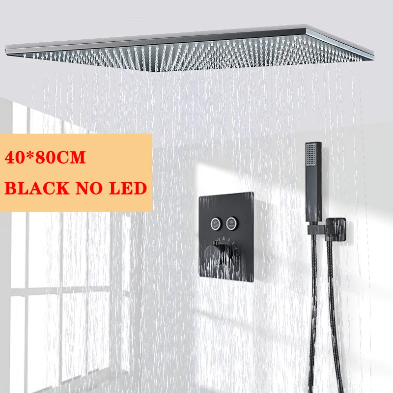 Wanmivezlo Led Rainfall Shower Head Wall Mounted Brass Faucet
