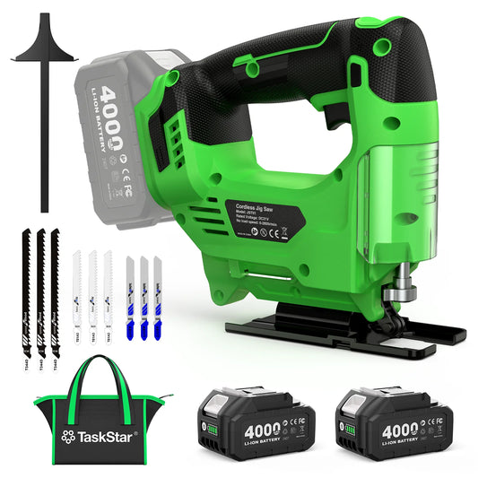 Taskstar Cordless Brushless Jigsaw Tool With 2 Batteries Makita Compatible