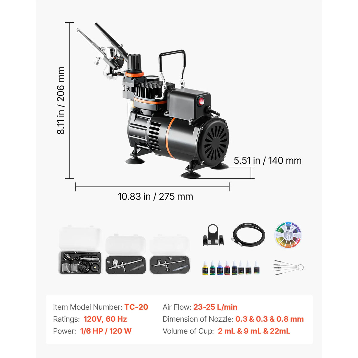 Succebuy Dual Action Airbrush Kit With Compressor And Tank