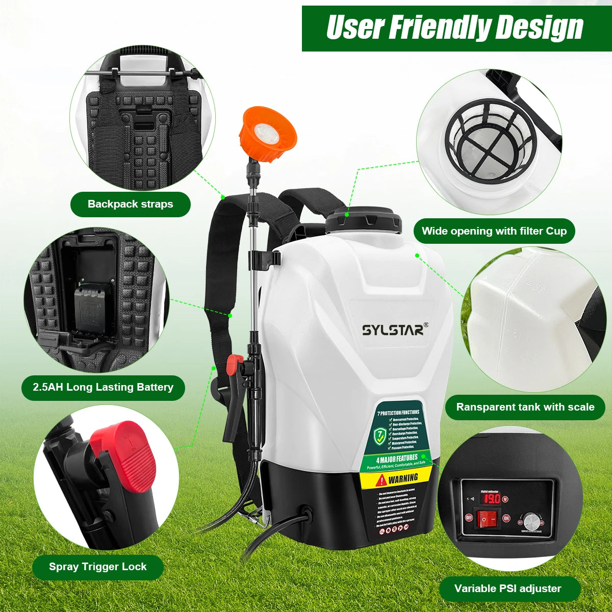 Battery Powered Electric Backpack Sprayer For Gardens