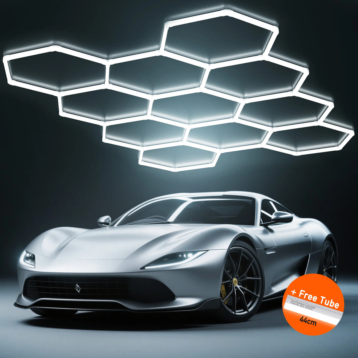 Hexagon Led Honeycomb Ceiling Light With Frame For Garage