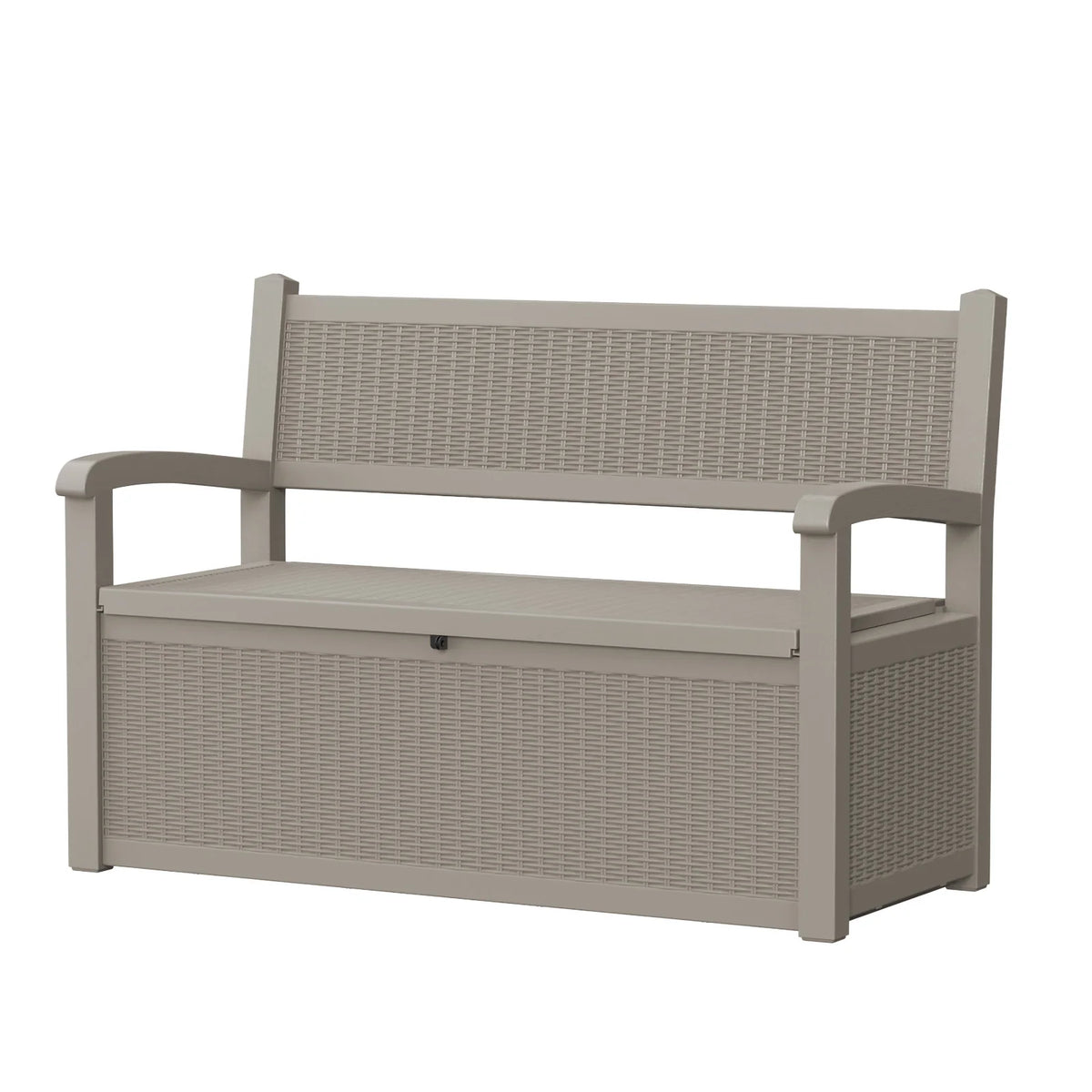 Weatherproof Rattan Look Outdoor Storage Bench Patio