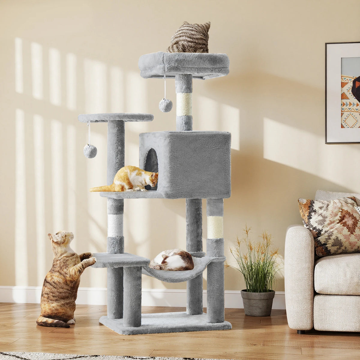 JHK Cat Tree Tall Multi Climbing Tower For Indoor Cats