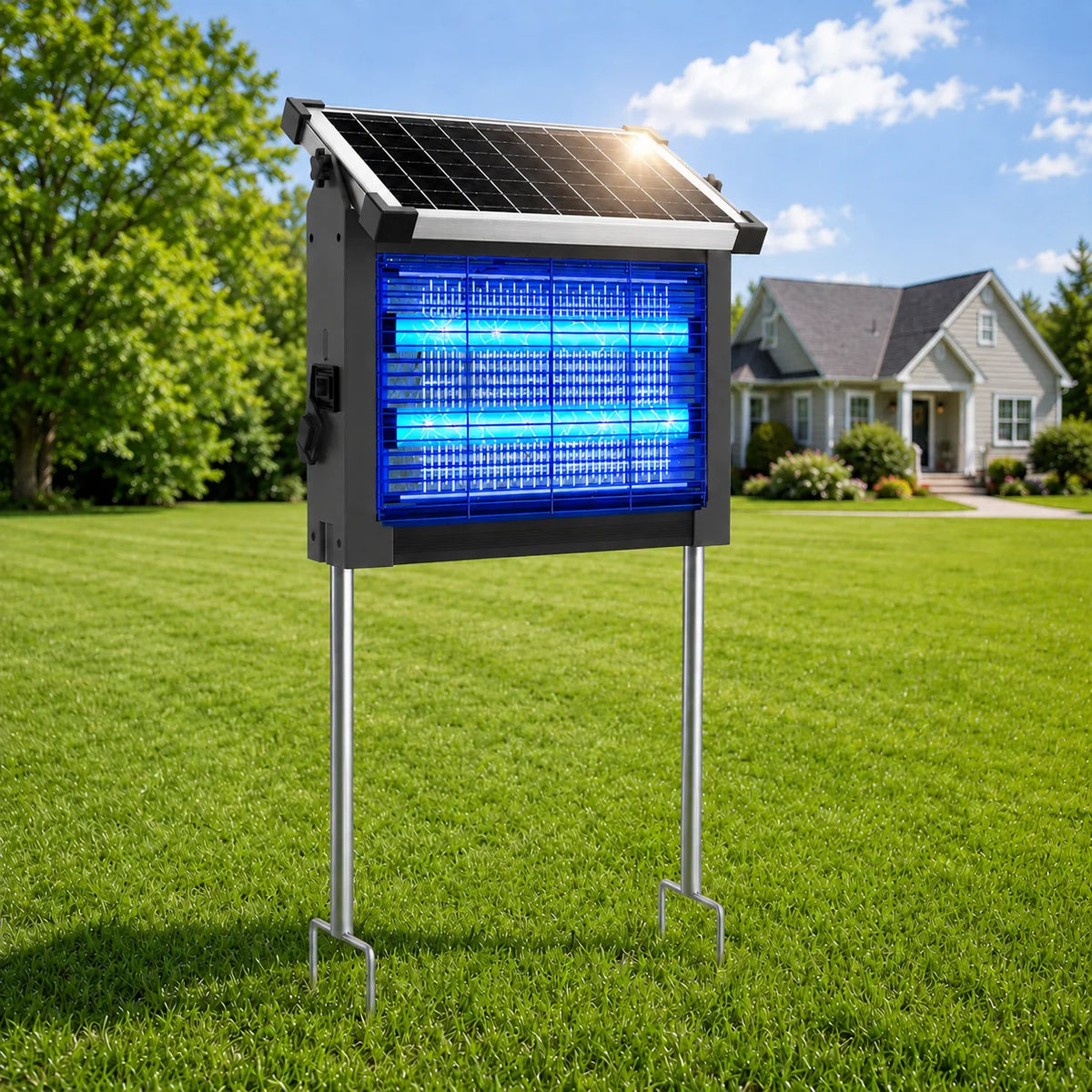 Waterproof 4500V Outdoor Solar Electric Bug Zapper For Garden