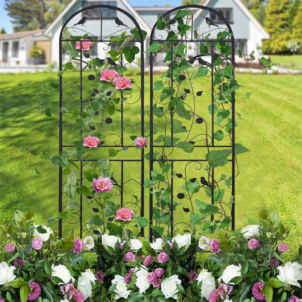 Metal Garden Trellis Climbing Plant Flower Screen Support Landscape Border