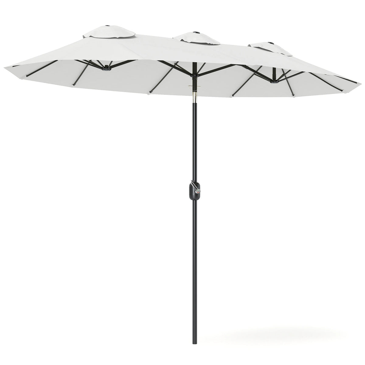 Double-Sided Patio Umbrella With Tilt Crank And Three Air Vents
