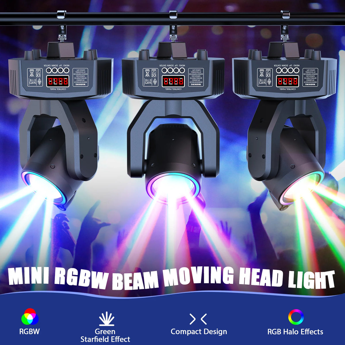 U'King 30W Moving Head RGBW DMX Sound Activated Party Light