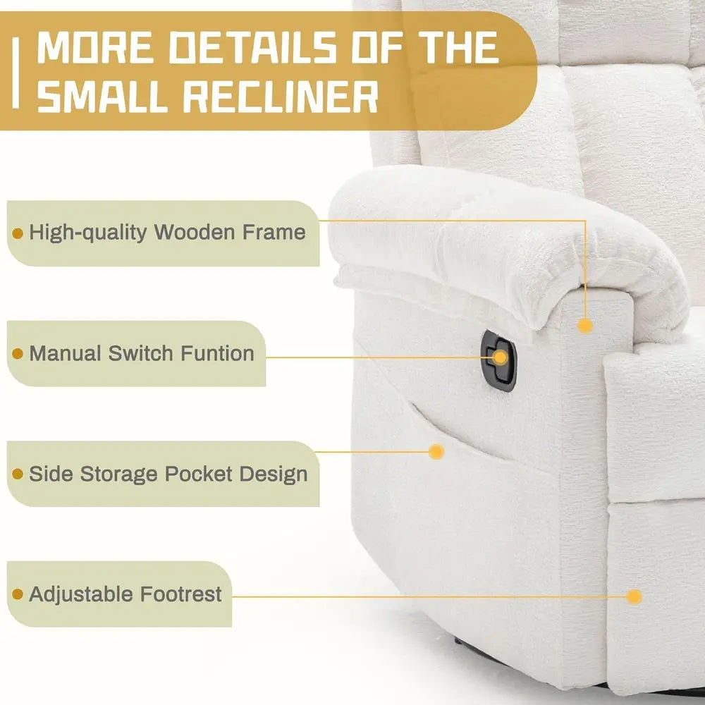 Upholstered Swivel Rocker Recliner Chair For Contemporary Homes
